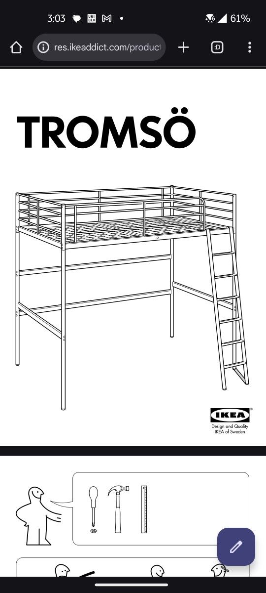 Ikea Tromso Full Loft Bed