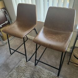 2Pcs Home Bar Stool Set Chair Counter Height Dining Pub Kitchen Chair with Legs