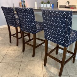 Navy blue and white bar Stools