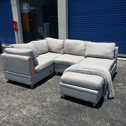 (Delivery Available) Light Grey Modular Sectional Couch Sofa 