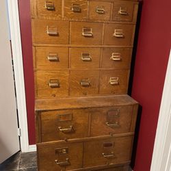 Yawman and Erbe Y and E stackable oak cabinet 