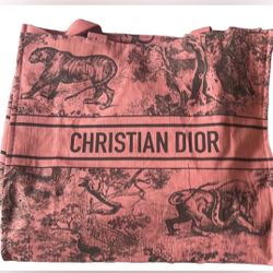 DIOR DIORIVIERA Pink Toile de Jouy BEACH BAG LIMITED EDITION Japan 