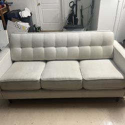 Queen Pull-Out Sofa Bed - Cream/Beige