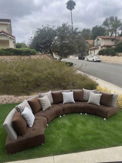 Luxury Custom Lazar Industries Semi-Circle Sectional Sofa