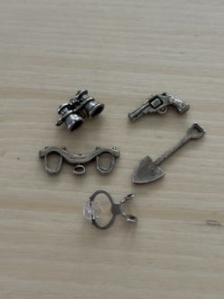 5 Vintage Sterling Silver Western Motif Charms