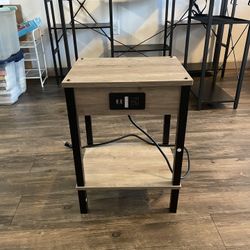 Electric End Table With Charging Ports