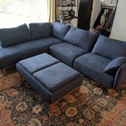 Macy’s Jollene Sectional + Storage Ottoman – Excellent Condition