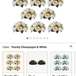 Nuptio - Ramo de flores artificiales, 15 rosas de plástico con base