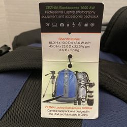 Professional Laptop Photography Camera backpack NWT  