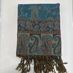 New | Teal/Copper Pashmina Shawl