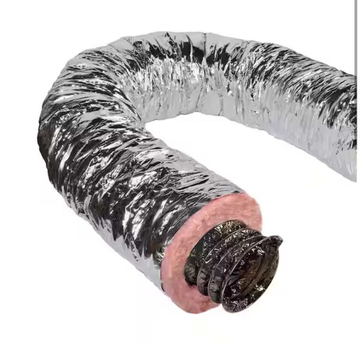 Master Flow 7 in. x 25 ft. Insulated Flexible Duct R6 Silver Jacket@Q1-30