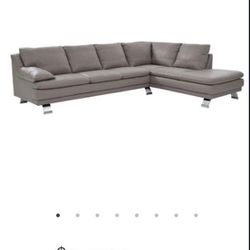 LEATHER CORNER SOFA With Right Chaise
