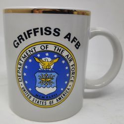 USAF Griffiss AFB Department of the Air Force Mug Gold Rim Military Service Co