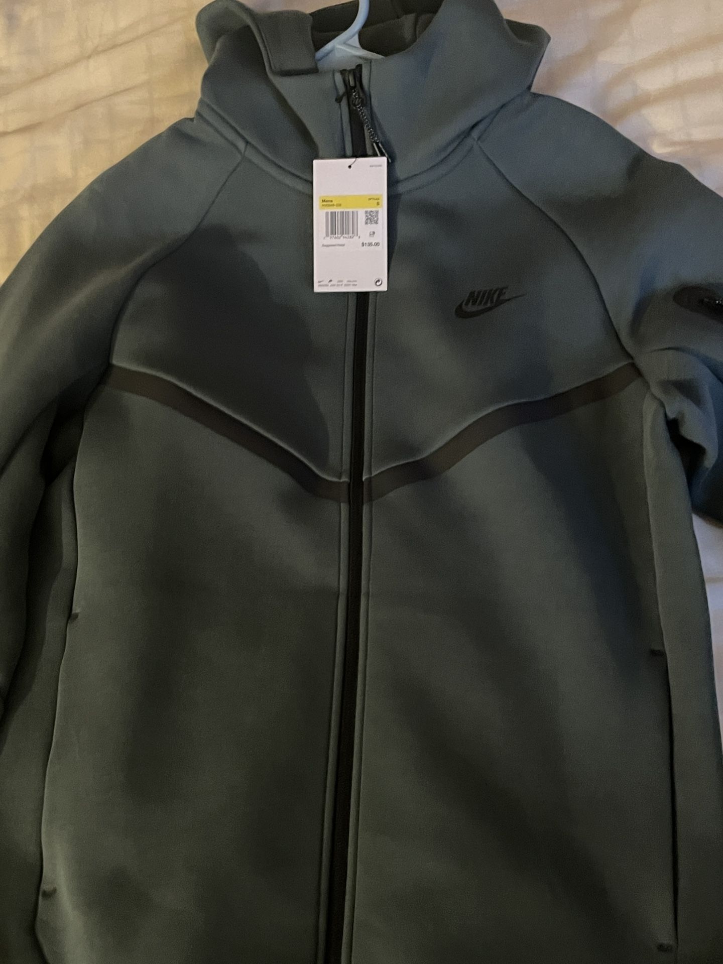 Nike Tech Fleece Full Zip Hoodie Green Men's Sz S NEW