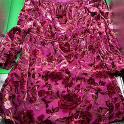 Lulus Stolen Kisses Magenta Flora Print Velvet 