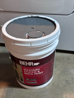 5 Gallon Paint Pintura Gray Gris Stucco Masonry Flat