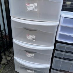 Four Stacking Plastic Drawers 