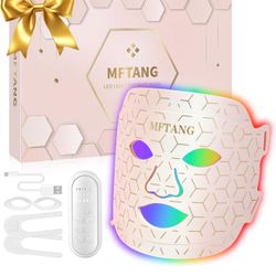 Red Light Therapy for Face, 7 Colors Led Light Therapy Silicone Facial Mask 