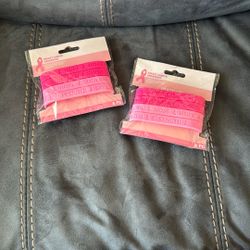 New Breast Cancer Awareness 2 Packs 8 Bracelets Pink Hope Strength