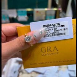 18K Plated Gold-Moissanite Gem – 4.0 CT, GRA Certified | Looks Just Like Diamond!