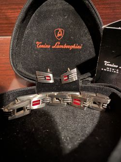 Lamborghini Cuff Links And Bracelet.  Men’s 