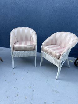 Pair of Wicker Barrel Chairs