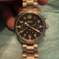 Fossil Men's Fs5141 Pilot 54 Chronograph Stainless Steel Watch