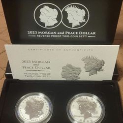 2023 Morgan & Peace Dollar Set - 2 piece - Reverse Proof 
