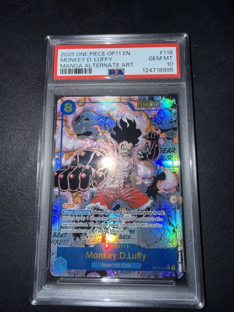 OP 11 MANGA LUFFY PSA 10 $1500