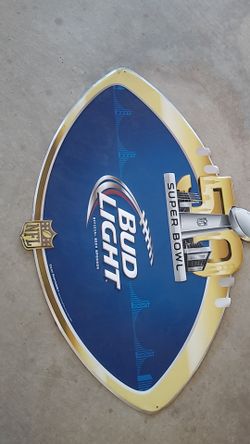 Anheuser-Busch manufacturers ID LG metal Sign bud Light Super Bowl 50