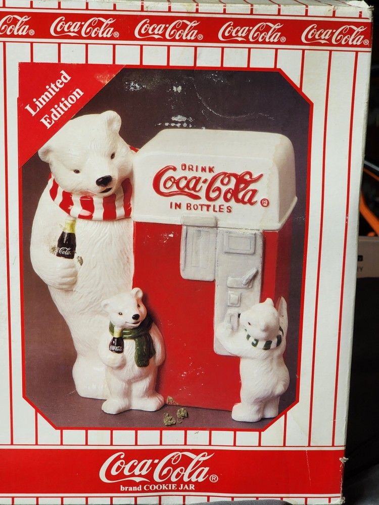 Coke Cola Polar Bear Cookie Jar