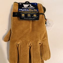 Guantes de trabajo Wells Lamont HydraHyde de piel de vaca para clima frío, talla L