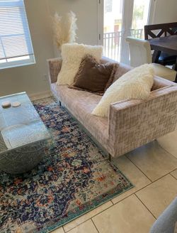 Light pink Zhou sofa purchased from Neiman Marcus