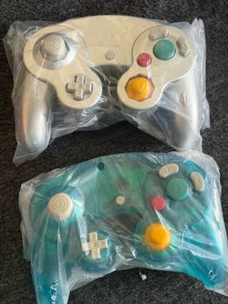 NGC Controller - Silver Grey Transparent Green - compatible with Nintendo GameCube Console controllers
