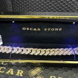 10kt Solid Cuban Bracelet Natural Diamonds 