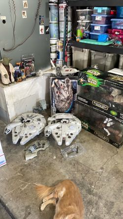 HUGE Star Wars Collection Lot Millennium Falcon X-Wing Speeder Bikes Figures Sealed