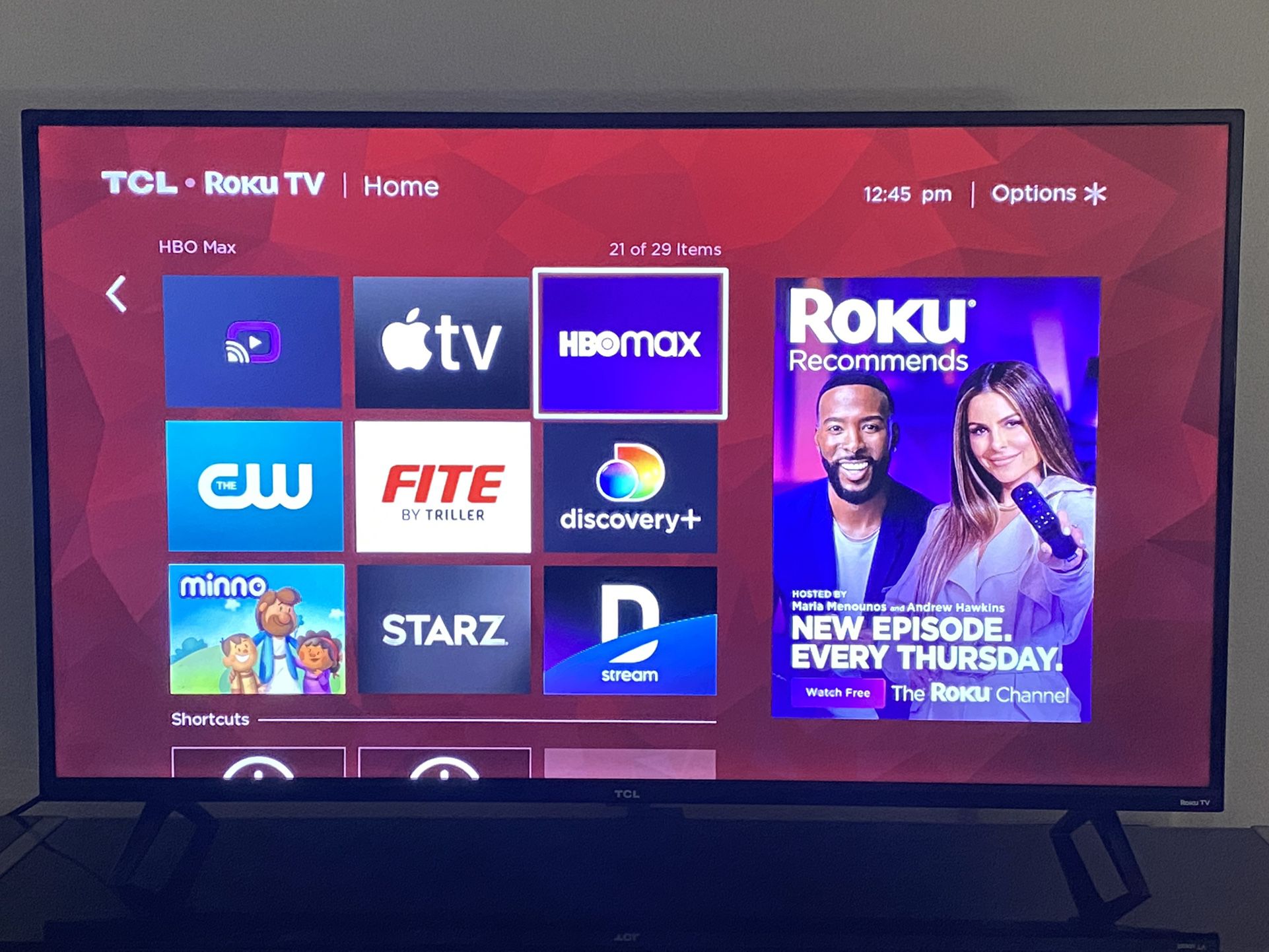 TCL Roku TV 44” W Remote