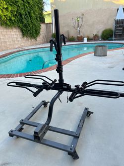 Bike rack for car with dolly