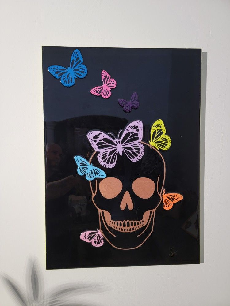 Butterfly Skull Wall Art