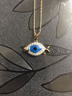 plated pendant with necklace