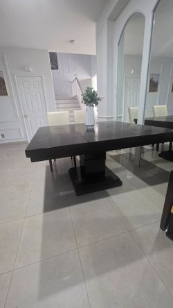 Dark wood square table
