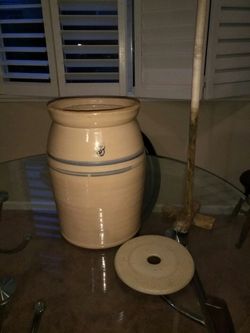 Vintage butter churn salt glazed crock