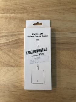 iPhone Apple lightning to SD card reader. New $30!