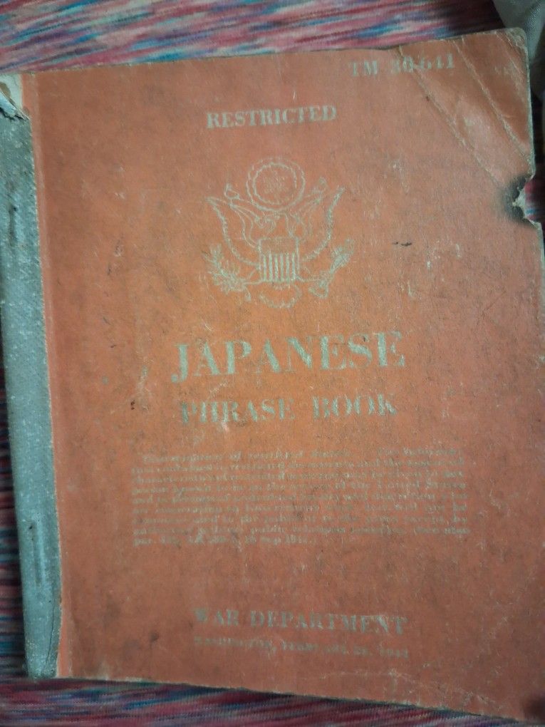 Vintage Ww2 Japanese Phrase Book 1944 World War 2