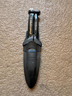 XS Scuba FogCutter X Scuba Diving Knife Black w/ Leg Sheath