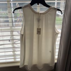 Ladies Sz M White Lined Top