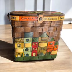 Vintage Caro Nan Hand Painted Wooden Purse