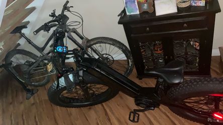 Black Electric Fat Tire Mountain Bike