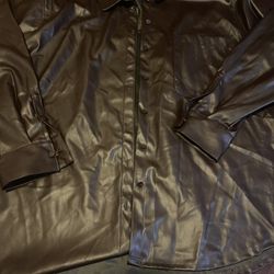 Leather Long Sleeve Shirt