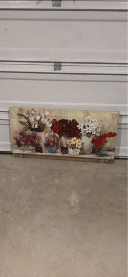 Living room wall art flowers decoration